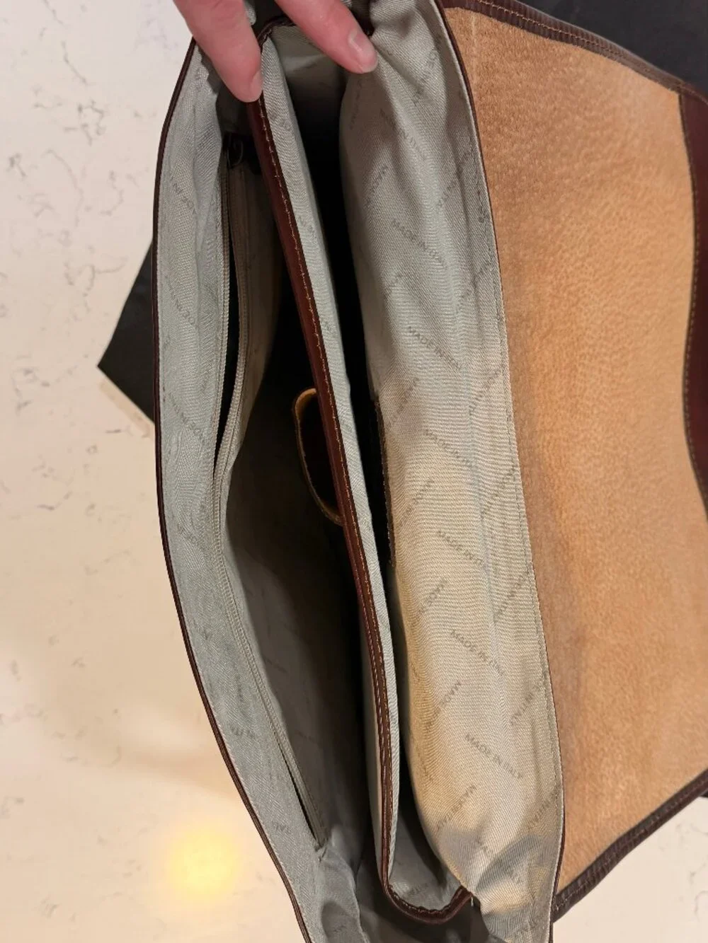 Lucaldo Made in Italy Brown Leather Messenger / Laptop Bag - Never Used 🤎